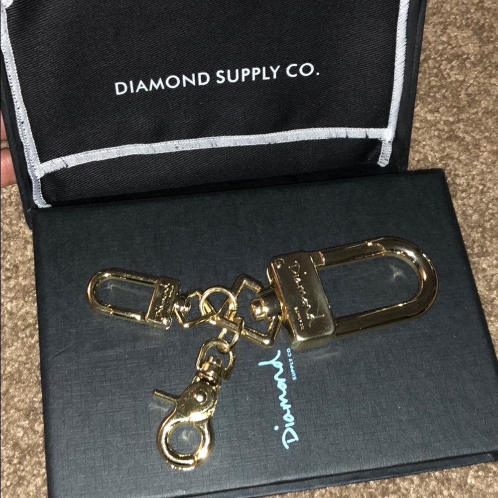 Diamond Supply Gold Keychain